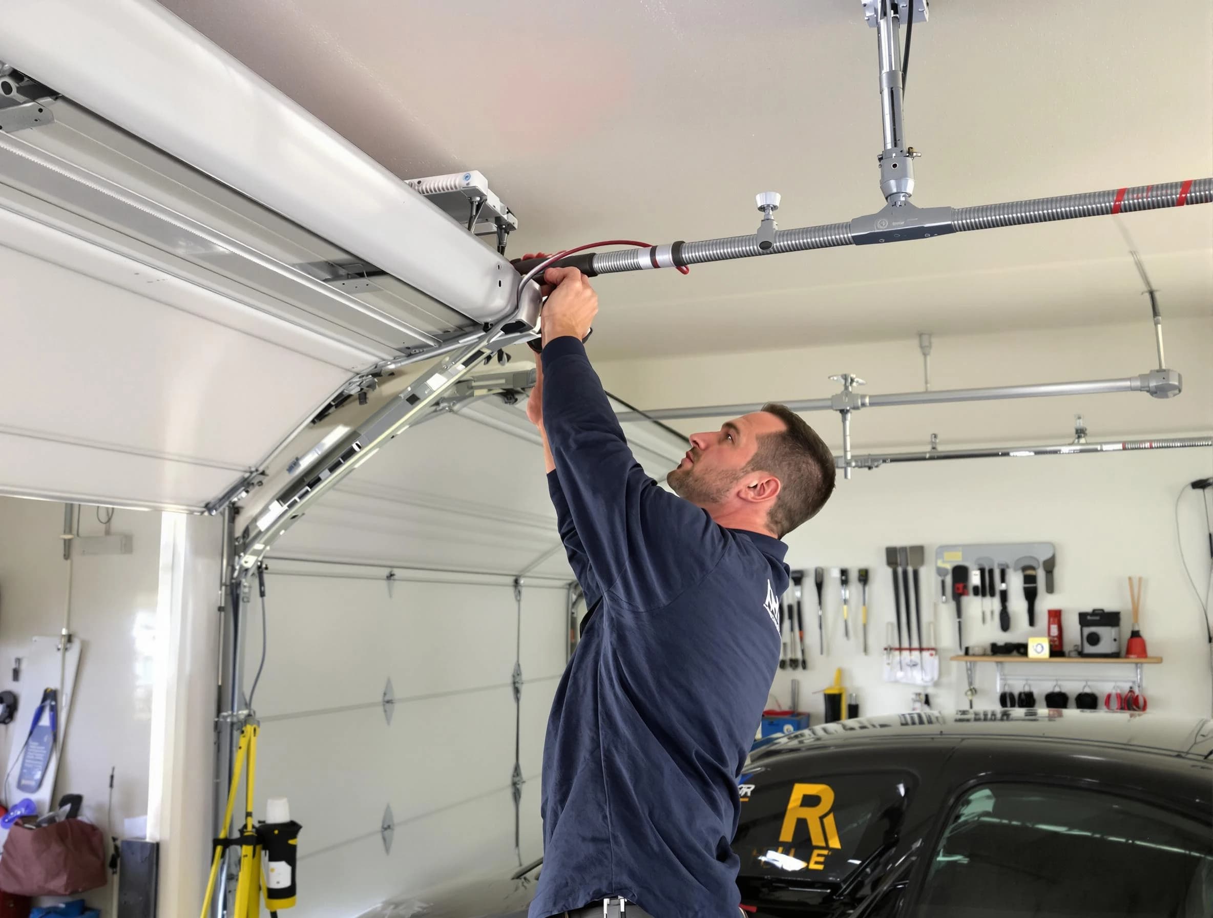 West Point Garage Door Repair technician performing garage door cable repair in West Point