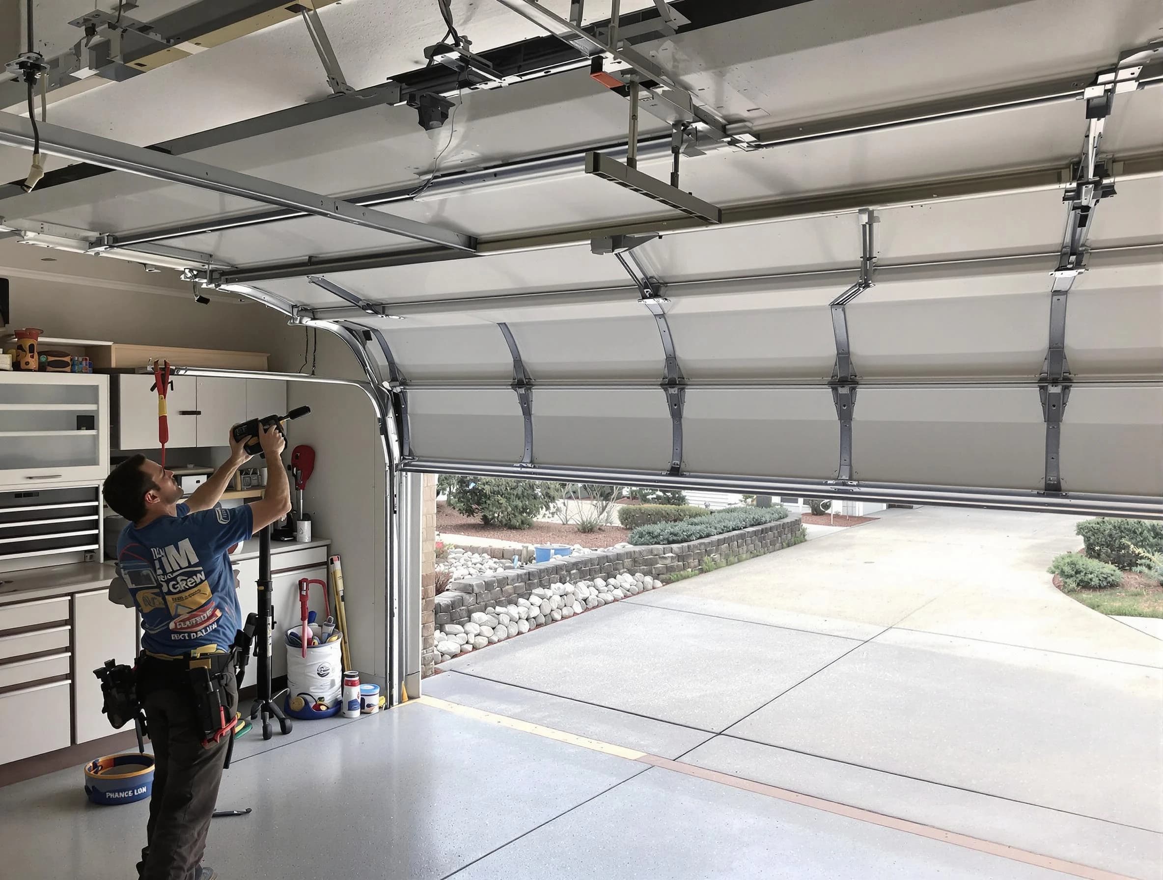 Garage door track repair service by West Point Garage Door Repair in West Point