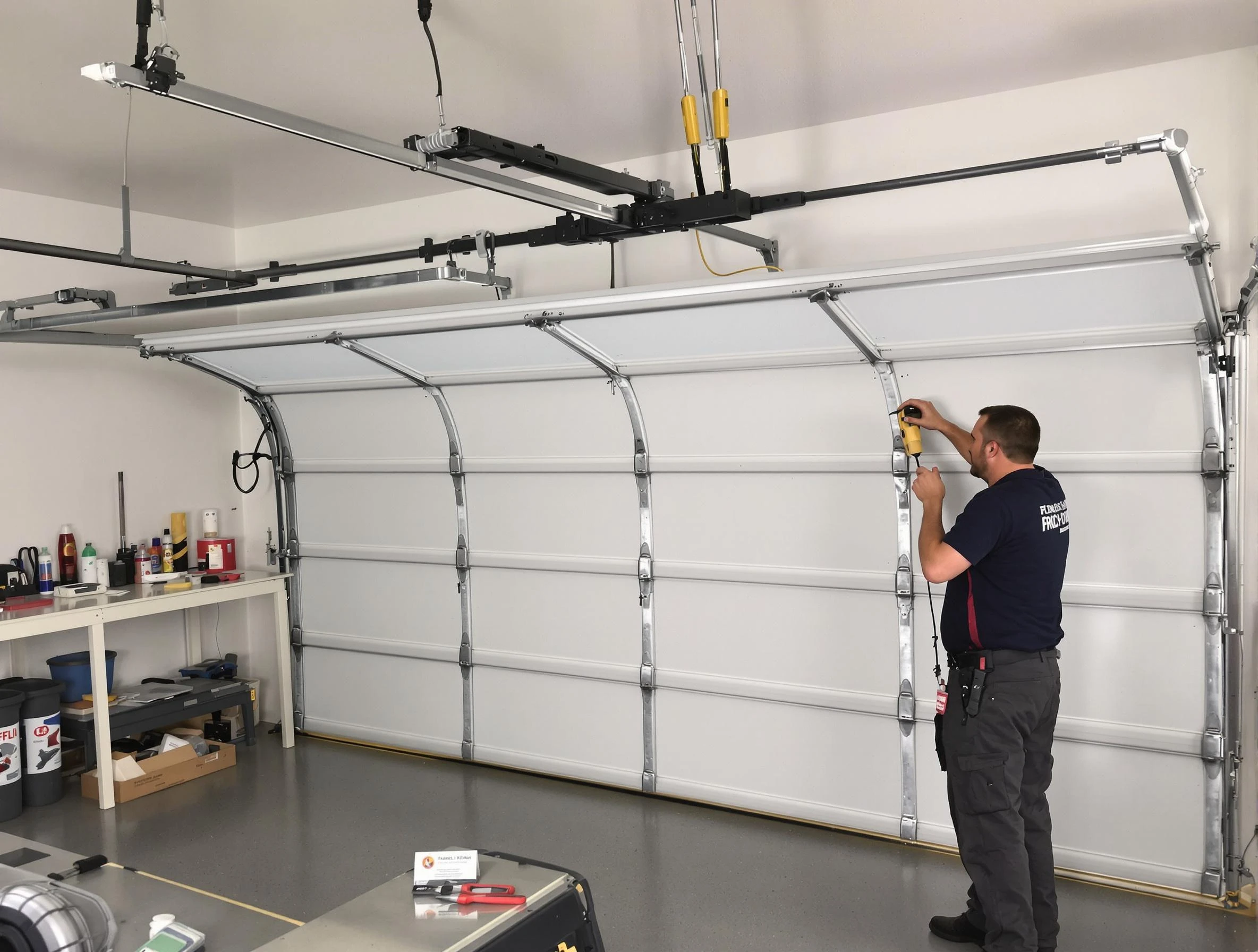 West Point Garage Door Repair certified technician performing overhead door system repair in West Point